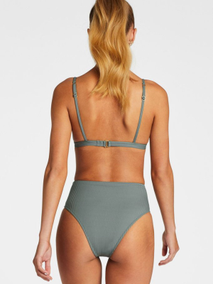 Barcelona High Waist Bottom - Sea Green Ecorib