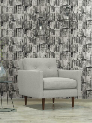 Washout Peel & Stick Wallpaper In Black By Roommates For York Wallcoverings