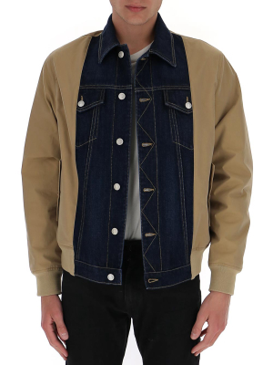 Alexander Mcqueen Panelled Denim Bomber Jacket