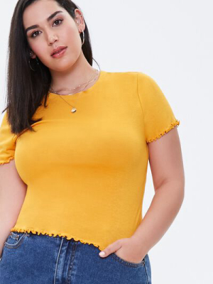 Plus Size Fitted Lettuce-edge Tee