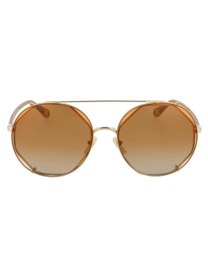 Chloé Eyewear Round Detachable Lens Sunglasses