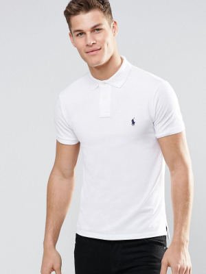 Polo Ralph Lauren Slim Fit Polo With Logo In White