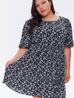 Plus Size Floral Print Dress