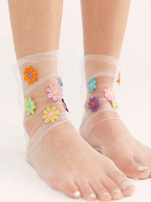 Flower Child Sheer Socks