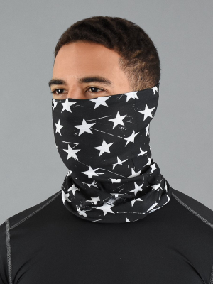 Stars Black White Neck Gaiter