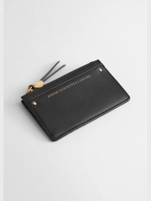 Smooth Leather Card Zip Wallet