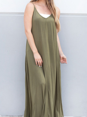 The Everyday Tank Dress - Olive