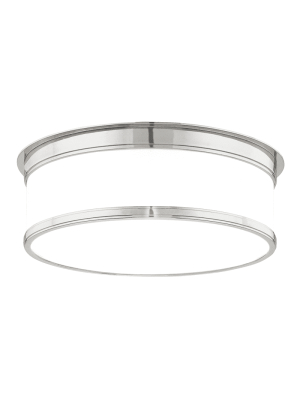 Geneva 3 Light Flush Mount Satin Nickel