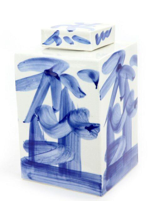 Brushstroke Square Tea Jar