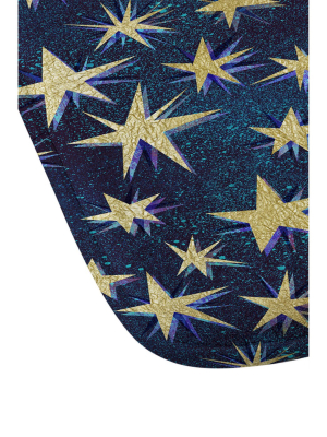 Schatzi Starry Galaxy Memory Foam Bath Mat Brown/yellow - Deny Designs