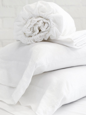 Pom Pom At Home Linen Sheet Set - White