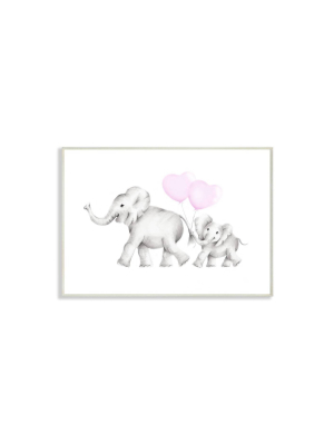 10"x0.5"x15" Mama And Baby Elephants Wall Plaque Art - Stupell Industries