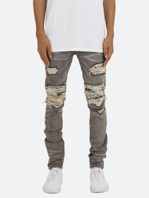 X284 Moto Skinny Denim - Grey/blue