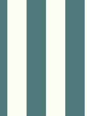 Awning Stripe Wallpaper In Marine Blue From The Magnolia Home Collection By Joanna Gaines