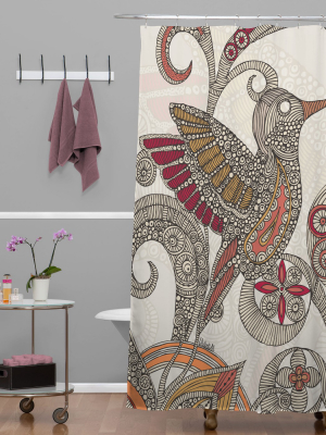Flying Bird Shower Curtain Beige/red - Deny Designs