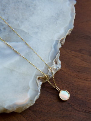 Halcyon Mini Medallion Mother Of Pearl & 14k Gold Necklace