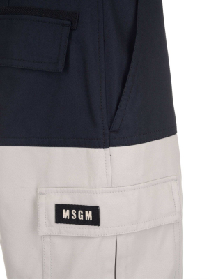 Msgm Two-tone Cargo Shorts