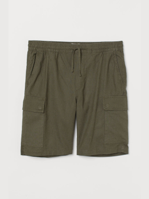 Linen-blend Utility Shorts