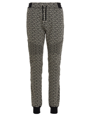 Balmain Monogram Elastic Waist Jogging Pants