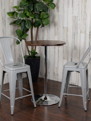 Flash Furniture Commercial Grade 24" High Metal Indoor-outdoor Counter Height Stool With Back