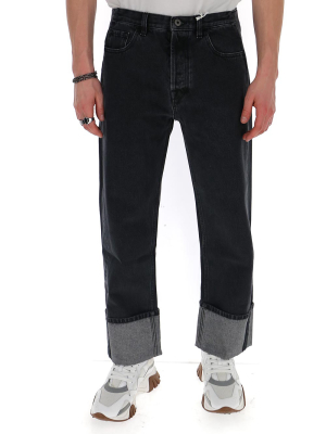 Valentino Vlogo Cuffed Hem Jeans