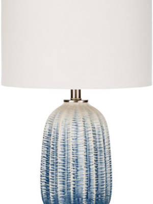 Adler Table Lamp In Navy & White