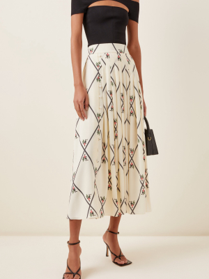 Scottie Pleated Silk Skirt