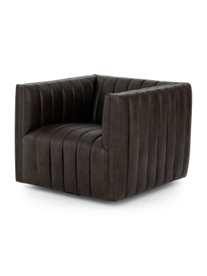 Cosima Leather Channel Tufted Chair