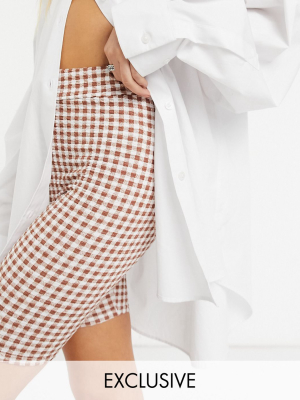 Collusion Gingham Legging Shorts