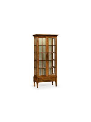 Tall Plank Glazed Display Cabinet