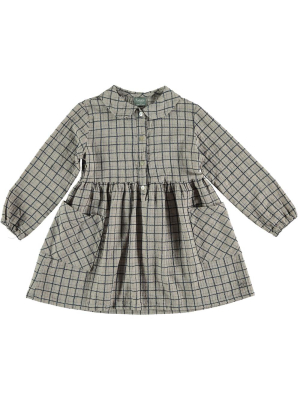 Tocoto Vintage Checkered Dress - Grey