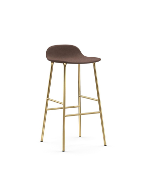 Form Bar + Counter Stool: Brass Upholstered