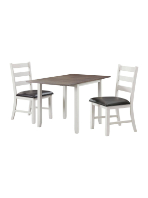 3pc Tuttle Drop Leaf Dining Set And 2 Chairs - Picket House Furnishings