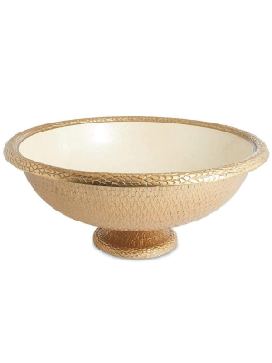 Julia Knight Florentine 21" Gala Bowl In Gold Snow