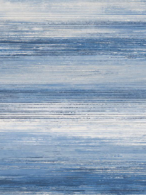 Sunset Stripes Wallpaper In Moody Blue And Frost From The Living With Art Collection By Seabrook Wallcoverings