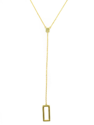 Four Corners Lariat Necklace, Gold