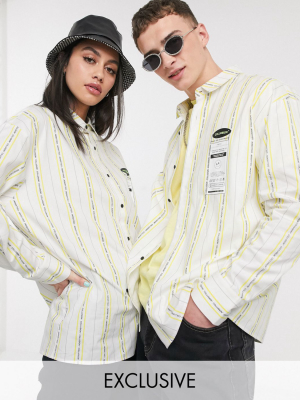 Collusion Unisex Oversized Stripe Shirt