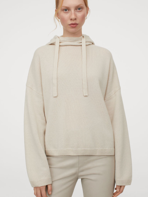 Knit Cashmere-blend Hoodie