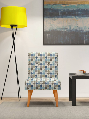 Webster Button Tufted Armless Chair Modern Print Blue Starlight - Handy Living