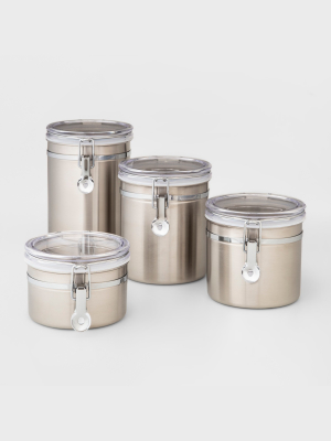 4pc Stainless Steel Food Storage Canister - Threshold™