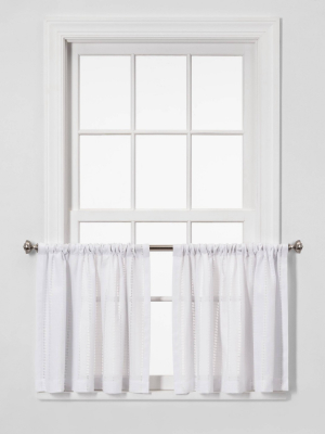 42"x24" Leno Curtain Tier Panel White - Threshold™