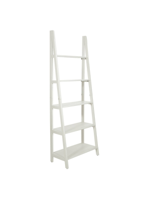 72.25" Brookings Ladder Bookshelf White - Osp Home Furnishings