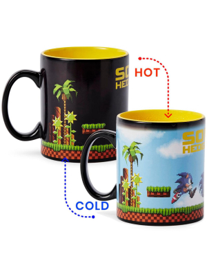 Just Funky Sonic The Hedgehog Heat Changing 16-bit Ceramic Coffee Mug | Holds 16 Ounces