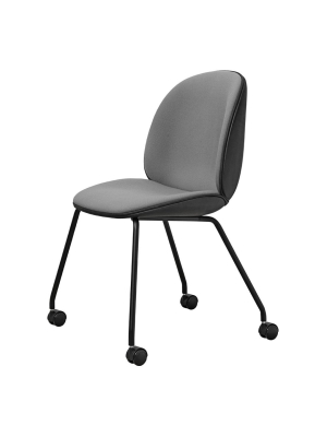 Beetle Meeting Chair - 4 Legs W/ Castors - Front Upholstered