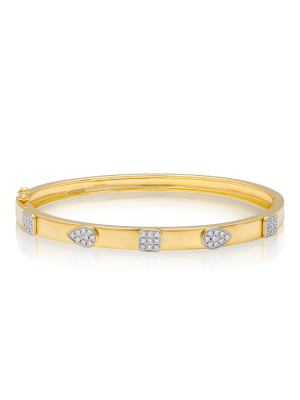 14kt Yellow Gold Diamond Sloan Bangle Bracelet