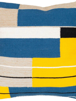 Hamad Pillow Dark Blue/denim/bright Yellow