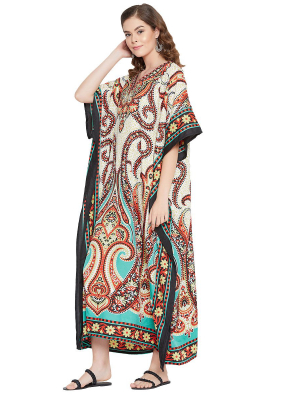 Flora Handmade Paisley Kaftan Dress