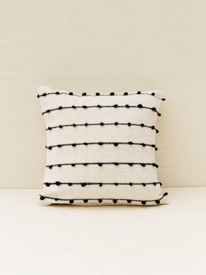 Loops Throw Pillow Cover - Black
