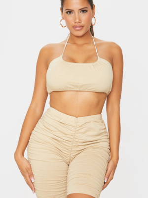 Shape Stone Cotton Halterneck Crop Top