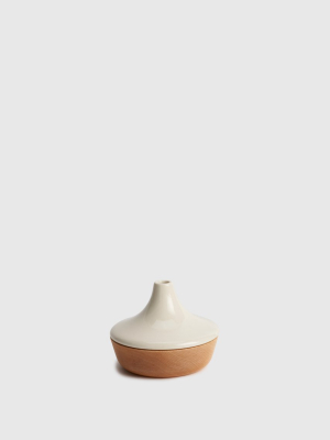 Maple & Porcelain Bud Vase